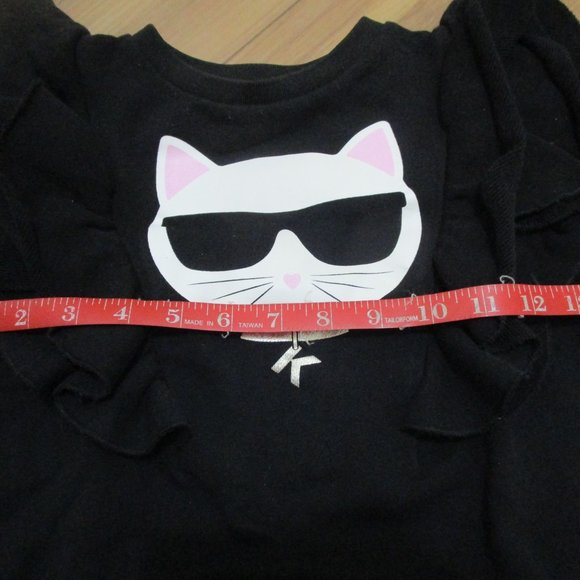 Karl Lagerfeld Kids cat print ruffle sweatshirt - 6 - Picture 4 of 13